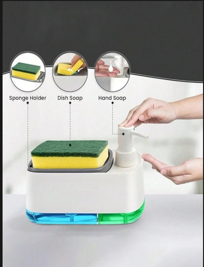 3-in-1 Kitchen Sink Organizer with Sponge Holder & Soap Dispenser